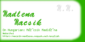 madlena macsik business card
